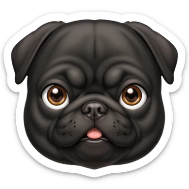 Black pug sticker