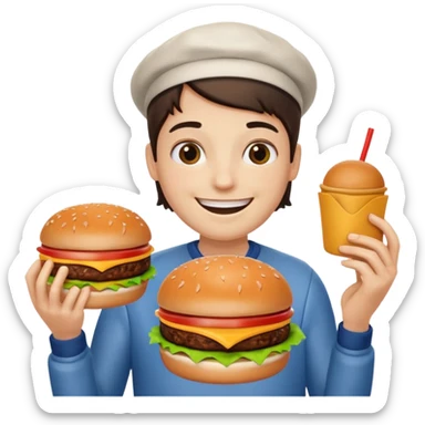 🥺 holding burger sticker