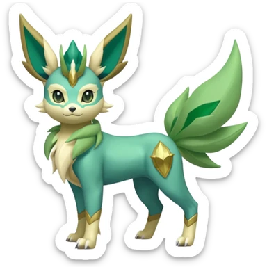 Shiny 4-legged Virizion-Leafeon-Amaura-Cobalion-fusion, full body sticker