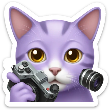 lavender cat emoji taking pictures sticker