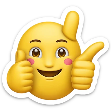the emoji thumbs up's outline traced with an emoji thumbs up sticker