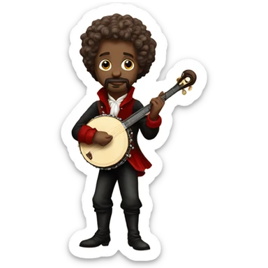Vivaldi standing Baroque Red old chibi banjo sticker