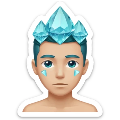 Appearance: His body is composed of durable, aquamarine-colored organic crystals. He has a sharp head and crystal shards on his back. sticker