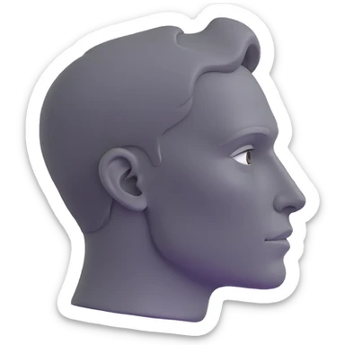 gray human profile side view of face sticker