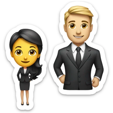 caucasian businessman and businesswoman sticker