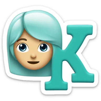 LETRA W DE COLO TURQUEZA Y CON DIFUMINADO COLOR BLANCO  sticker