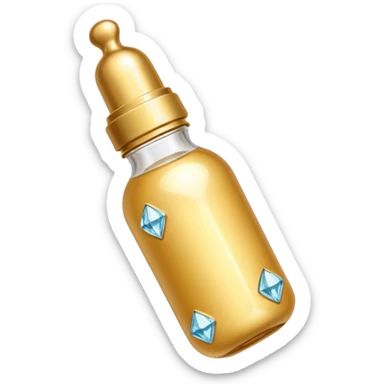 Biberón dorado con diamantes 🍼con ese biberón  de bebe  solo el biberón  más elegante eschado al costado sticker
