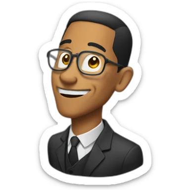 Gustavo Fring with half of his face missing smiling and making a heart symbol with his hands sticker