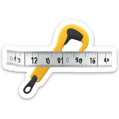 a white measuring tape sticker
