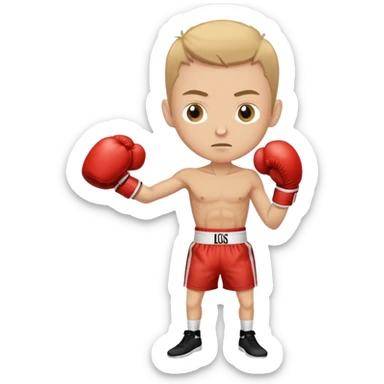skinny white guy boxing  sticker