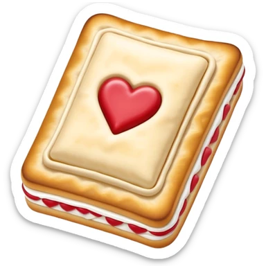 Frosted Toaster strudel pastry with hearts sticker