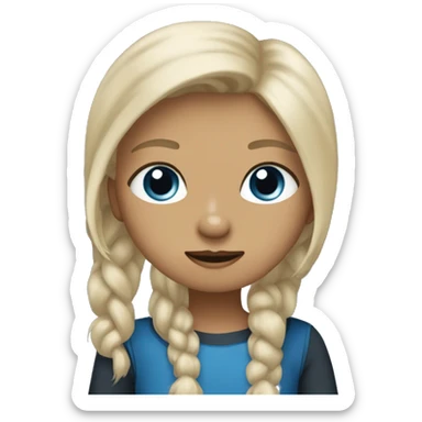 Black Yorkshire Terrierer with Beige Head hold by a Girl with Blonde Hair and Blue eyes sticker