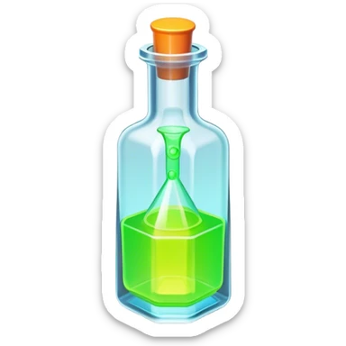 Clash of Clans aesthetic: Cinematic Playful Sci-fi Health Potion Emoji, rendered in a 3D vector-style similar to standard emojis with minimal shading and bold, simplified shapes. A compact, futuristic vial with a glowing neon liquid and sleek contours, softly glowing with a healing cosmic charm. Simplified yet unmistakably iconic, highly detailed and consistent, glowing with a soft radiant glow and high shine. Stylized with a touch of futuristic alchemy and a soft glowing outline, capturing the essence of a vital energy elixir with a playful, interstellar spirit! sticker