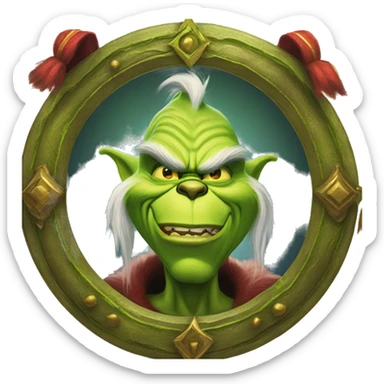 The grinch playing world of Warcraft  sticker