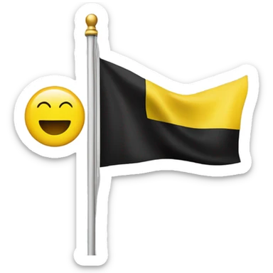 Flag with black at the top, a yellow circle in the middle and black at the bottom ￼ sticker