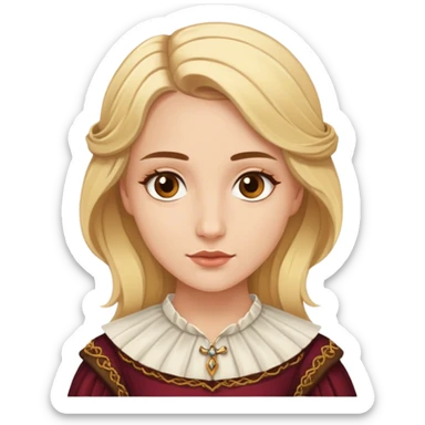 blonde model, brown eyes, Shakespearean  sticker