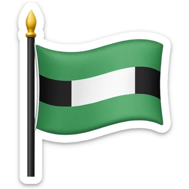 I want a flag as a emoji its made by three colours white green and black sticker