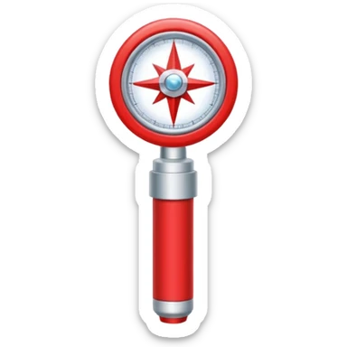 The korean Kpop boy group "Stray Kids" lightstick. The lightstick is red and white with a compass star in the middle. sticker