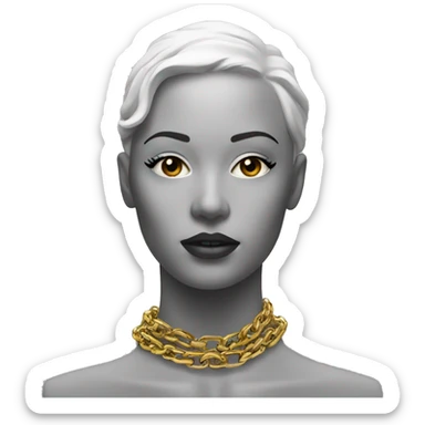 mannequin with gold chain sticker