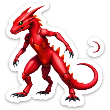 Shiny Exotic Edgy Badass Gothic Cool epic Salandit-Genesect-Koraidon-Fakémon-hybrid-creature (full body)  sticker