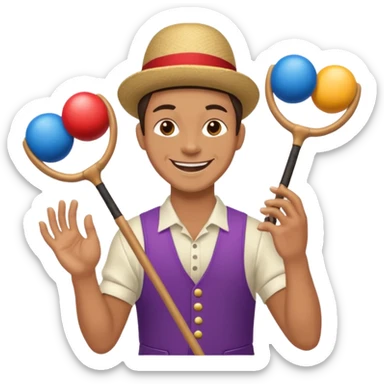Juggler with clubs,Street Performers sticker