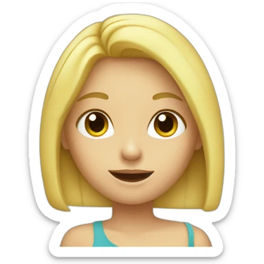 blonde girl who eats vegetables sticker