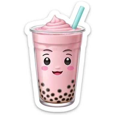 Pastel Pink Boba Tea sticker