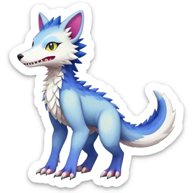  Colorful Kawaii Sergal-Trico FurSona Fakemon Full Body sticker