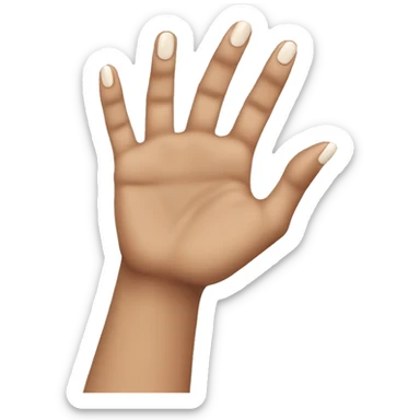 Light skin hand with painted nails doing the stop right there hand sign sticker