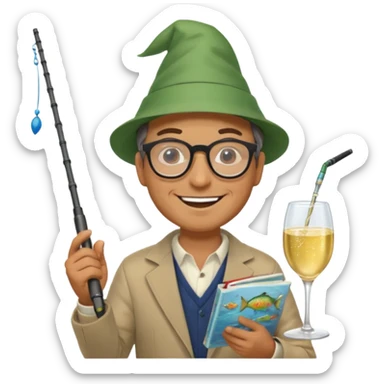 Male accountant loves fishing  movies and comics and is Italian sticker