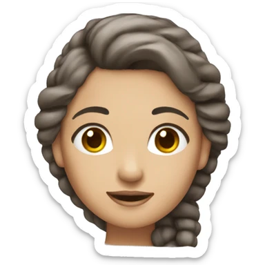 woman with brow hair,pretty hairband and cmera sticker