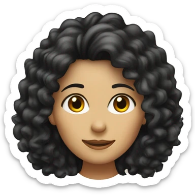 woman with long black curly hair dietitian sticker