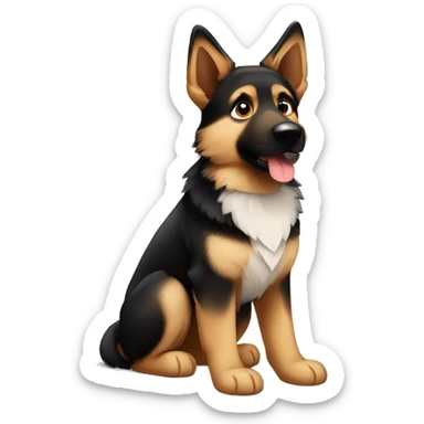 German shepherd Huskie brown and black cute sticker