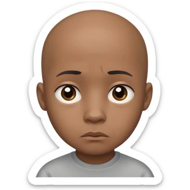 Little bald sad black boy no tears sticker