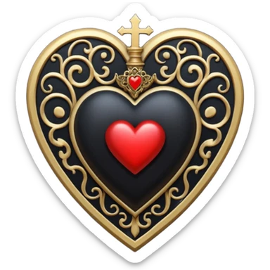 goth heart with a dark tarot deck sticker