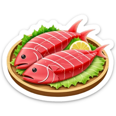 Make tuna sashimi iPhone emoji style sticker