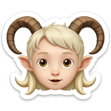 child with goat horn sticker