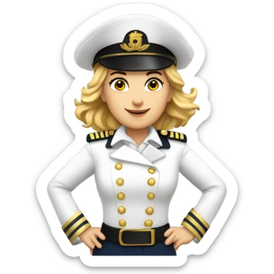 German Ship Captain Woman white Uniform  sticker