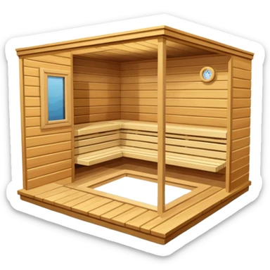 lag den mer som en rundt firkant og sort, også kan det stå SAUNA på sticker