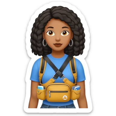 black woman with waist bags sticker