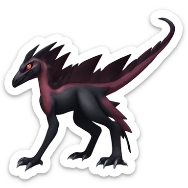 cool edgy black and maroon Dark-type nargacuga Salazzle  Salandite Pokémon full body by LiLaiRa, by Falvie sticker