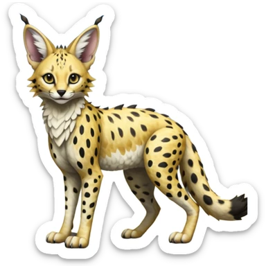 Epic scaled scaley complex detailed realistic aesthetic-scenic-Fakémon-Trico-Sergal-Serval-Vernid-creature sticker