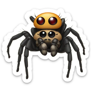 Jumping spider and fly sticker