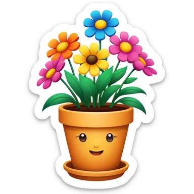 flowers in a flowerpot sticker