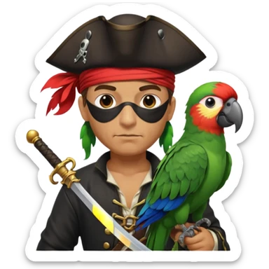Pirata com papagaio no ombro sticker