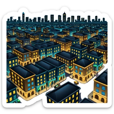 A Nigerian city at night  sticker