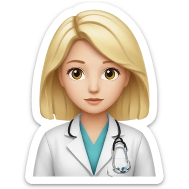 Cosmiatra en spa rubia balayage cabello hasta la cintura sticker