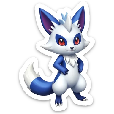Shiny exotic Zangoose-Meowstic-Fakémon-hybrid-creature (full body)  sticker