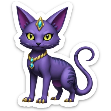  gothic edgy badass scaley Bastet-Noibat-Gatomon-Digimon-Fakémon-Pokémon-creature (full body) sticker