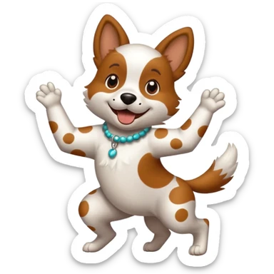 dancing dog with spots sticker